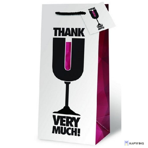 Thank U Very Much Wine Bottle Gift Bag