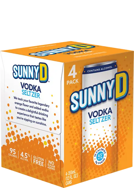 Sunny D Vodka Seltzer 4pk 355ml