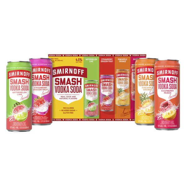 Smirnoff Smash Vodka Soda 8pk 355ml
