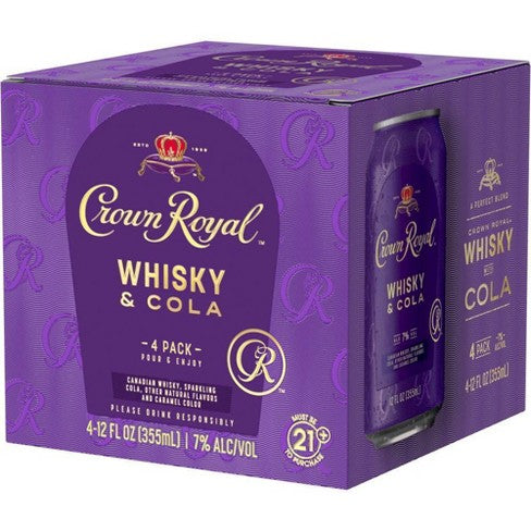 Crown Royal Whiskey & Cola 4 Pack 355 ml