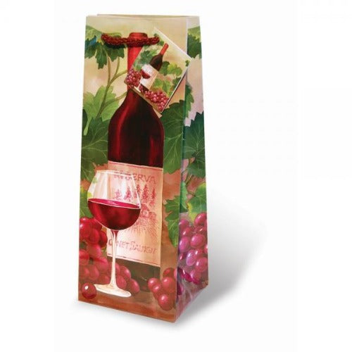 Red Wine and Grapes Gift Bag